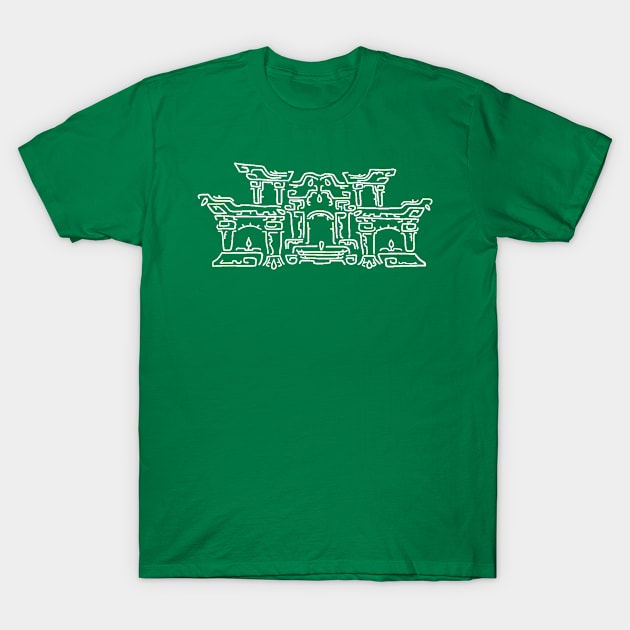 White on Green Geoglyph 2 (Totk) T-Shirt by HeartonSleeves